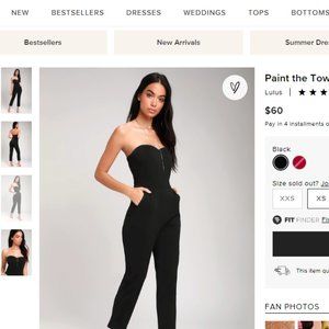 Strapless Sexy Black Jumpsuit by Lulus